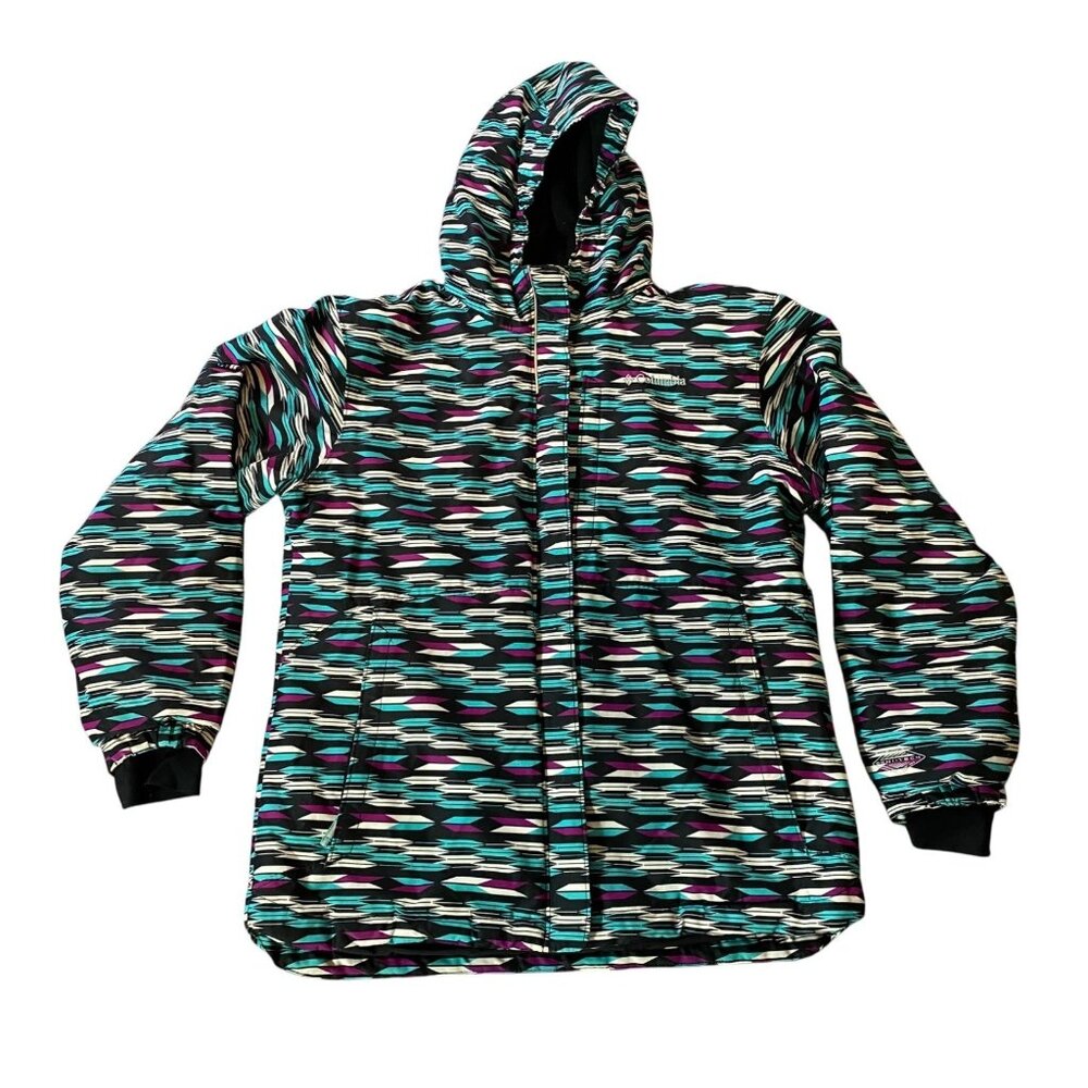 Columbia Girls Jacket w/ Hood Omni-Heat Insulated Hooded Multicolor XL